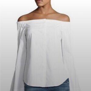 Theory white off the shoulder long sleeve blouse. Like new condition.